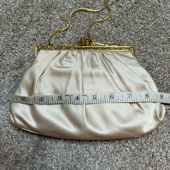 Judith Leiber Satin & Swarovski Crystal Clutch Crossbody Evening Bag - Picture 7 of 7